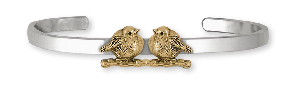 Love Bird Charms Love Bird Bracelet Silver And 14k Gold Love Bird Jewelry Love Bird jewelry