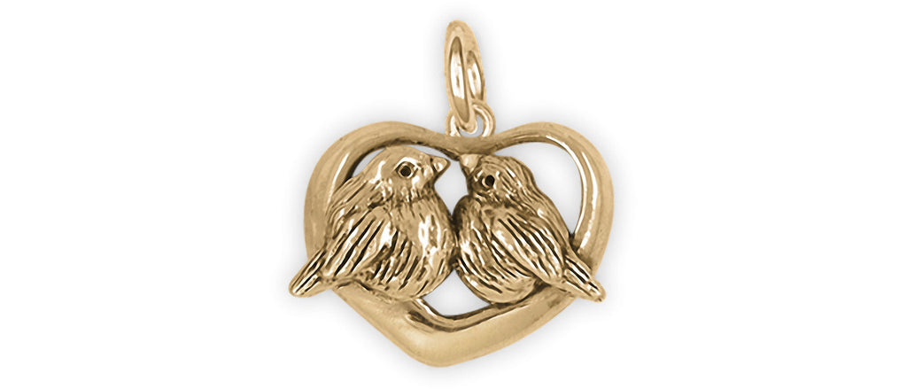 Love Bird Charms Love Bird Charm 14k Yellow Gold Love Bird Jewelry Love Bird jewelry