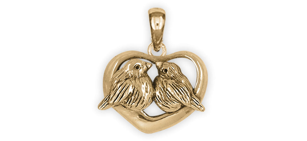 Love Bird Charms Love Bird Pendant 14k Yellow Gold Love Bird Jewelry Love Bird jewelry