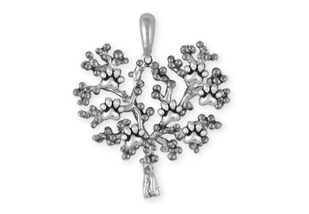 Paw Tree Of Life Charms Paw Tree Of Life Pendant Sterling Silver Dog Jewelry Paw Tree Of Life jewelry