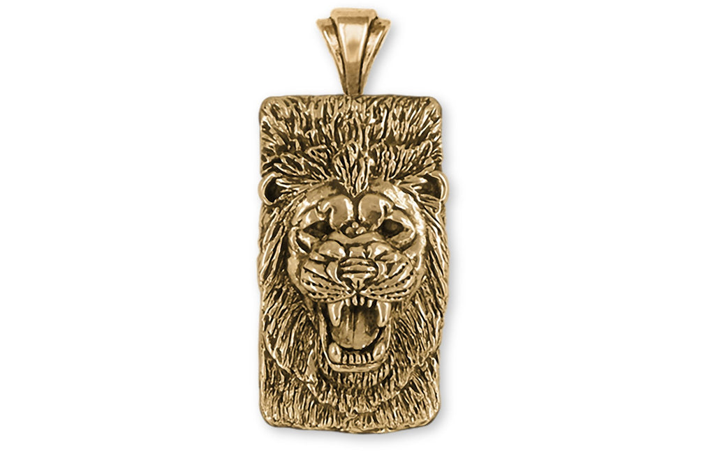 Lion Charms Lion Pendant 14k Yellow Gold Lion Jewelry Lion jewelry