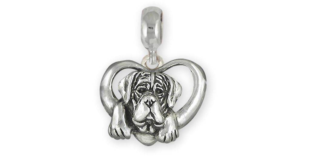 Mastiff Charms Mastiff Charm Slide Sterling Silver Mastiff Jewelry Mastiff jewelry
