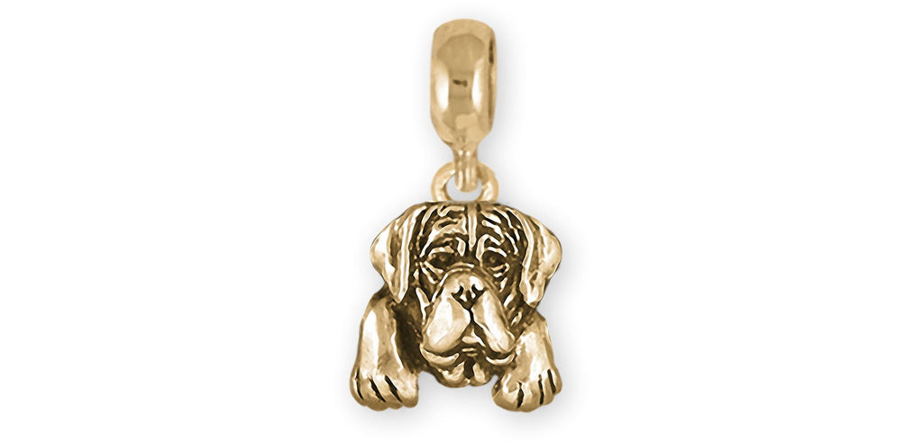 Mastiff Charms Mastiff Charm Slide 14k Gold Mastiff Jewelry Mastiff jewelry