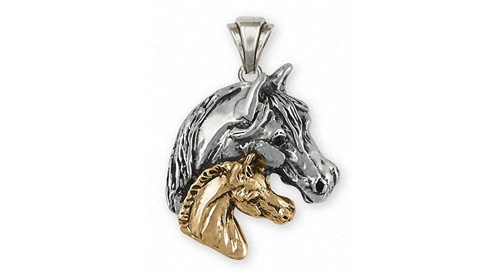 Horse Charms Horse Pendant Silver And 14k Gold Horse Jewelry Horse jewelry