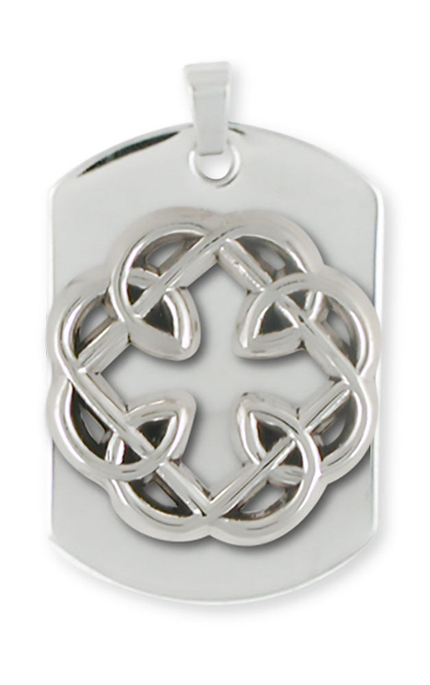 Celtic Knot Father And Daughter Cross Dog Tag Jewelry Handmade Sterling Silver MFC1-DT
