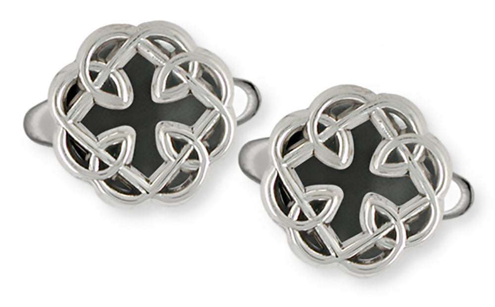 Celtic Knot Father And Daughter Cross Cuff Links Jewelry  Silver MFC2-CL