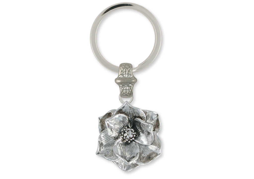 Magnolia Charms Magnolia Key Ring Sterling Silver Flower Jewelry Magnolia jewelry