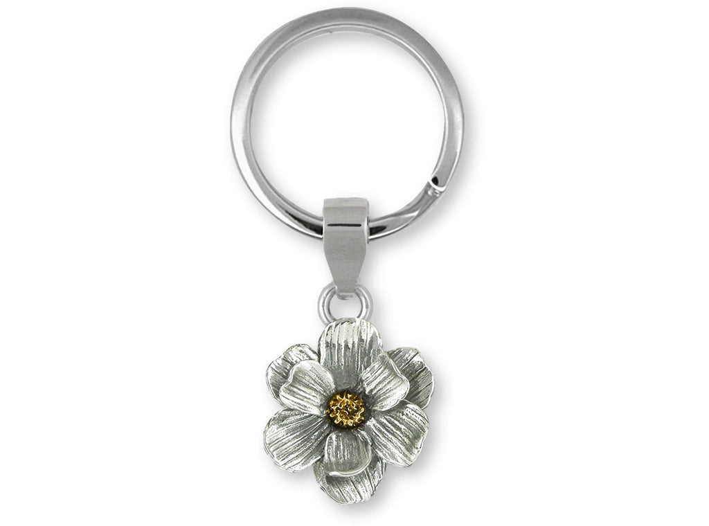 Magnolia Charms Magnolia Key Ring Silver And 14k Gold Magnolia Jewelry Magnolia jewelry