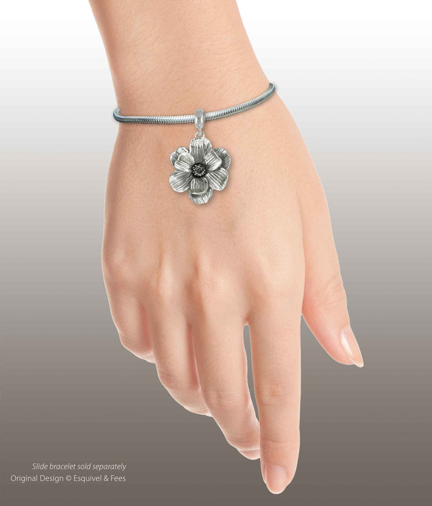 Magnolia Jewelry Sterling Silver Handmade Magnolia Charm Slide This Charm Will Fit A Pandora® Slide Bracelet MG6-PNS
