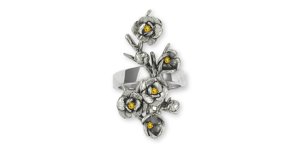 Magnolia Charms Magnolia Ring Sterling Silver Flower Jewelry Magnolia jewelry