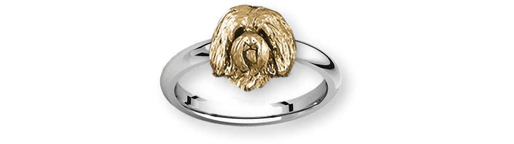 Maltese Charms Maltese Ring Silver And 14k Gold Maltese Dog Jewelry Maltese jewelry