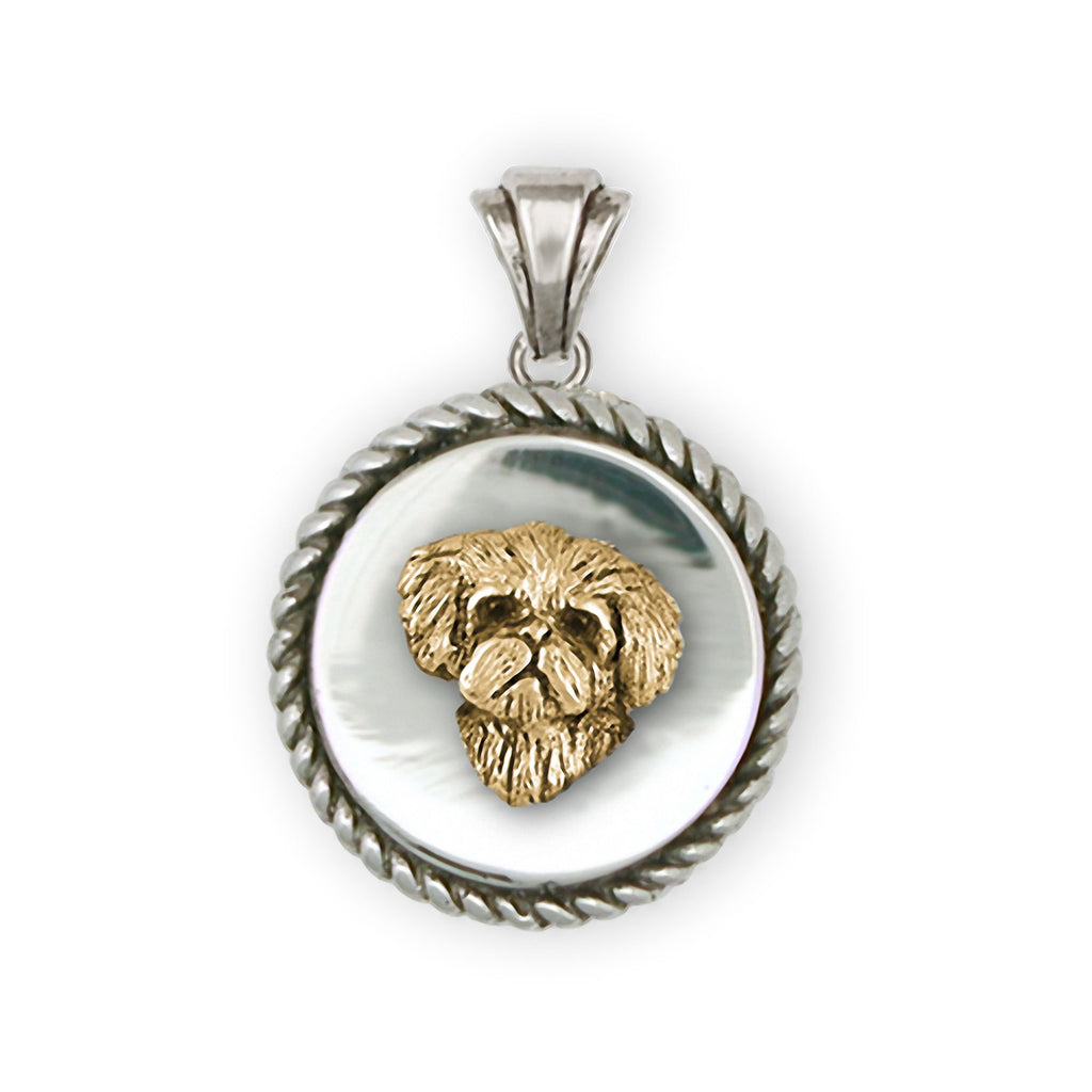 Maltese Charms Maltese Pendant Silver And 14k Gold Maltese Jewelry Maltese jewelry