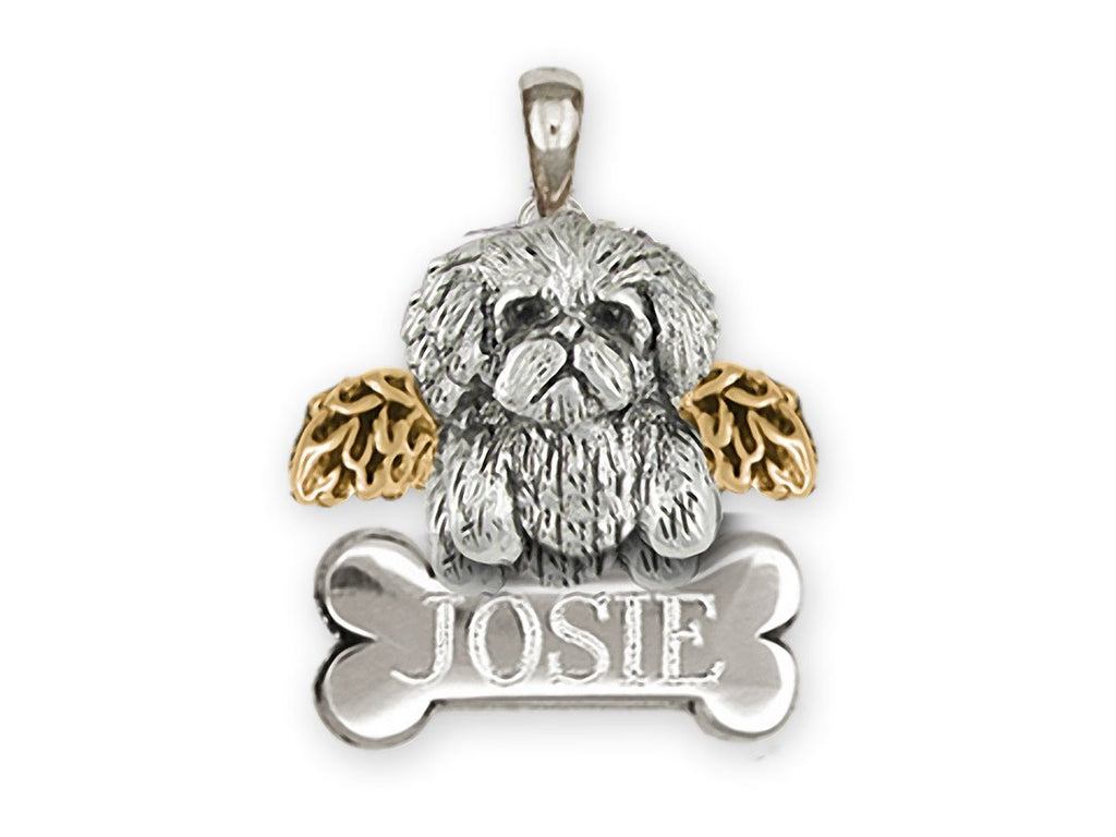 Maltese Charms Maltese Pendant Silver And 14k Gold Maltese Jewelry Maltese jewelry