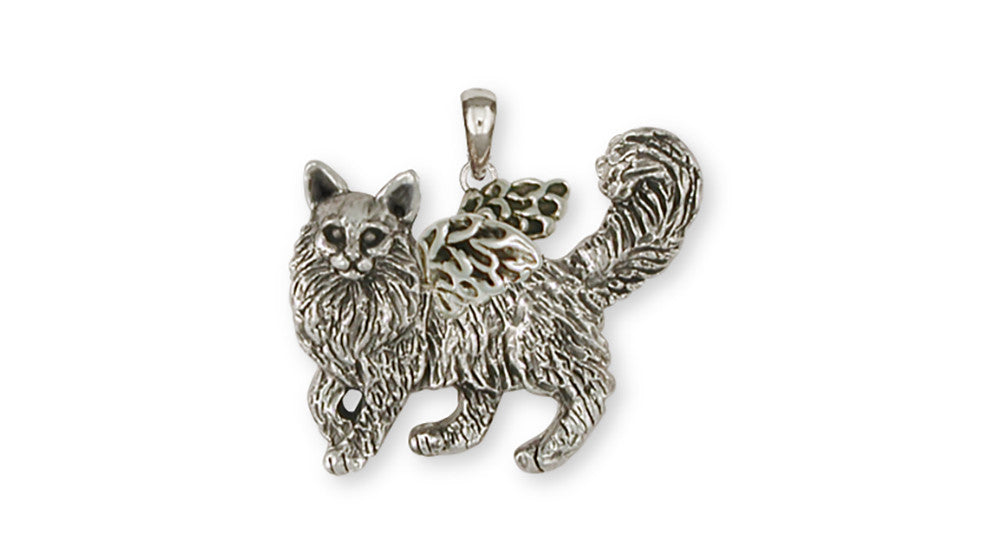 Maine Coon Angel Charms Maine Coon Angel Pendant Handmade Sterling Silver Cat Jewelry Maine Coon Angel jewelry