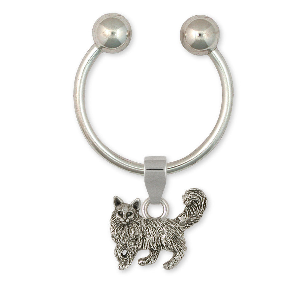 Maine Coon Charms Maine Coon Key Ring Handmade Sterling Silver Cat Jewelry Maine Coon jewelry