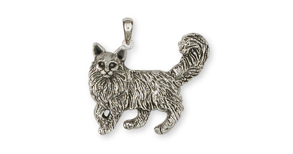 Maine Coon Cat Pendant Handmade Sterling Silver | Esquivel and