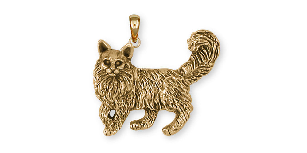 Maine Coon Charms Maine Coon Pendant 14k Yellow Gold Vermeil Cat Jewelry Maine Coon jewelry