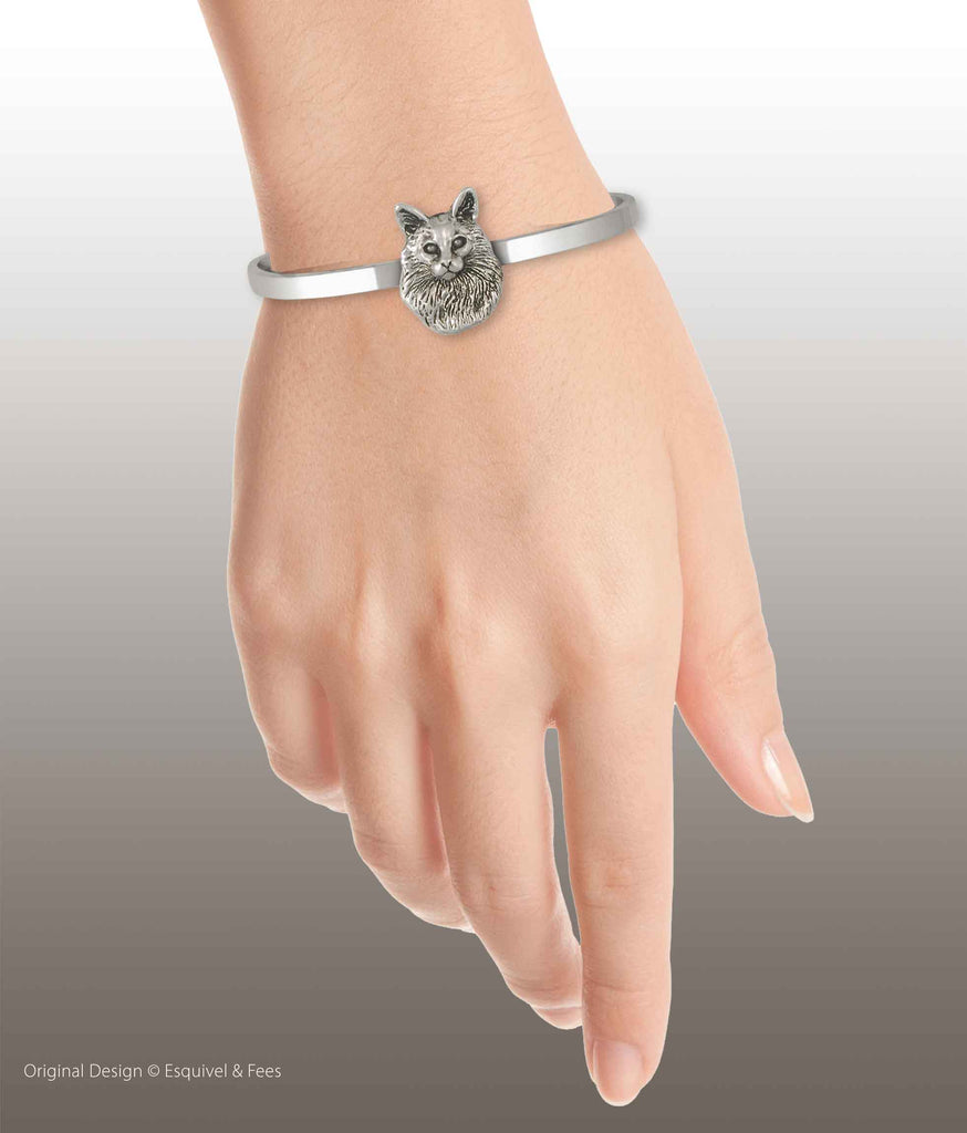 Maine Coon Jewelry Sterling Silver Handmade Maine Coon Bracelet  MN11-CB