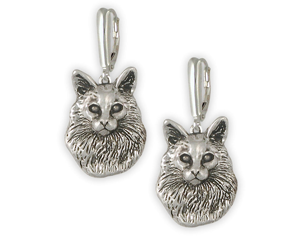 Maine Coon Charms Maine Coon Earrings Sterling Silver Maine Coon Jewelry Maine Coon jewelry