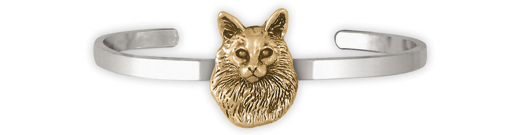 Maine Coon Charms Maine Coon Bracelet Silver And 14k Gold Maine Coon Jewelry Maine Coon jewelry