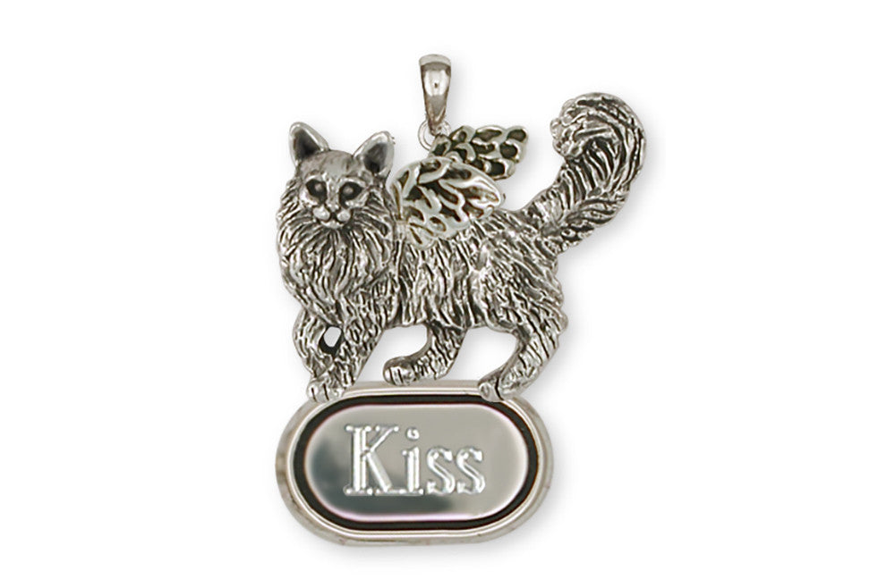 Maine Coon Angel Charms Maine Coon Angel Personalized Pendant Handmade Sterling Silver Cat Jewelry Maine Coon Angel jewelry