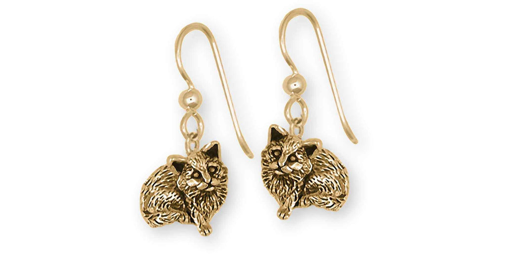 Cat Charms Cat Earrings 14k Gold Cat Jewelry Cat jewelry