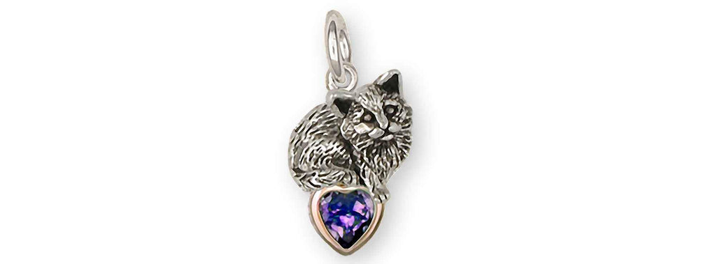 Cat Charms Cat Charm Silver And 14k Gold Cat Jewelry Cat jewelry