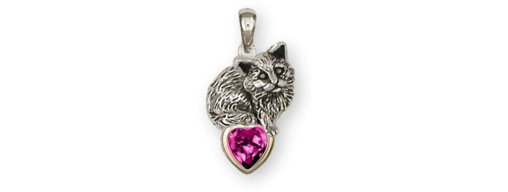 Cat Charms Cat Pendant Silver And 14k Gold Cat Jewelry Cat jewelry