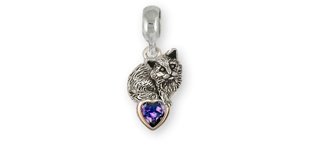 Cat Charms Cat Charm Slide Silver And 14k Gold Cat Jewelry Cat jewelry