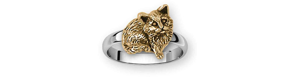 Cat Charms Cat Ring Silver And 14k Gold Cat Jewelry Cat jewelry
