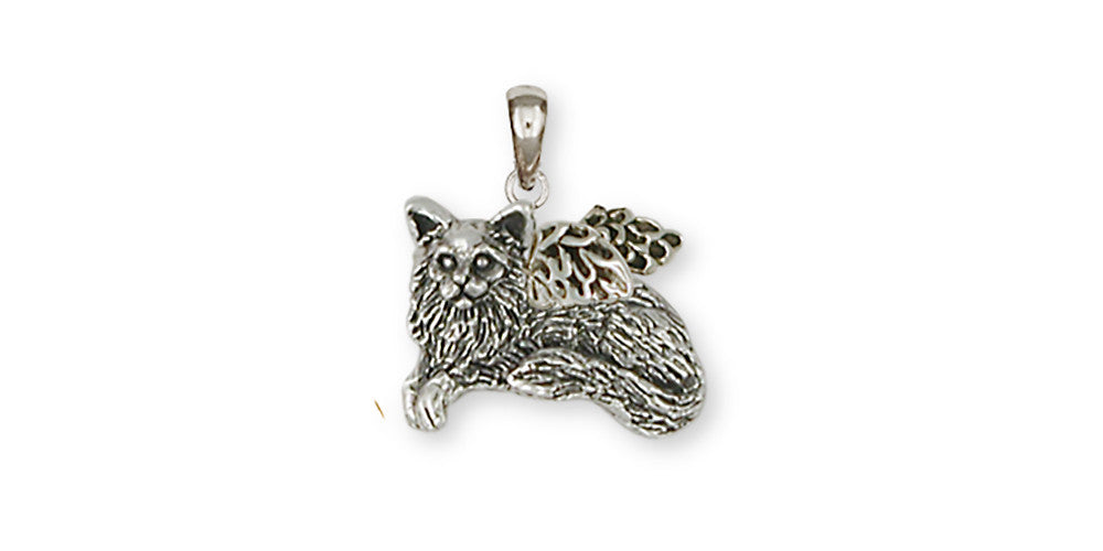 Maine Coon Angel Cat Charms Maine Coon Angel Cat Pendant Handmade Sterling Silver Cat Jewelry Maine Coon Angel Cat jewelry