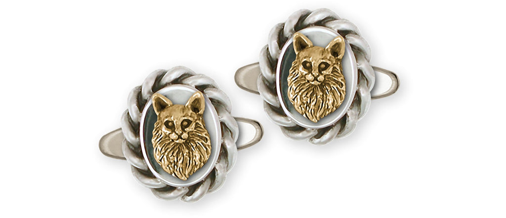 Maine Coon Charms Maine Coon Cufflinks Silver And 14k Gold Maine Coon Jewelry Maine Coon jewelry