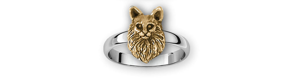 Maine Coon Charms Maine Coon Ring Silver And 14k Gold Maine Coon Jewelry Maine Coon jewelry