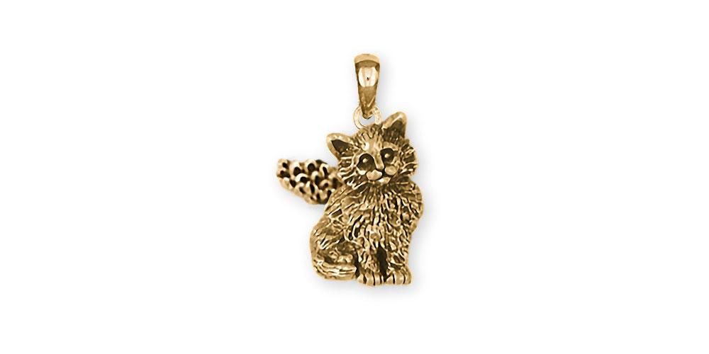 Maine Coon Charms Maine Coon  14k Gold Cat Jewelry Maine Coon jewelry