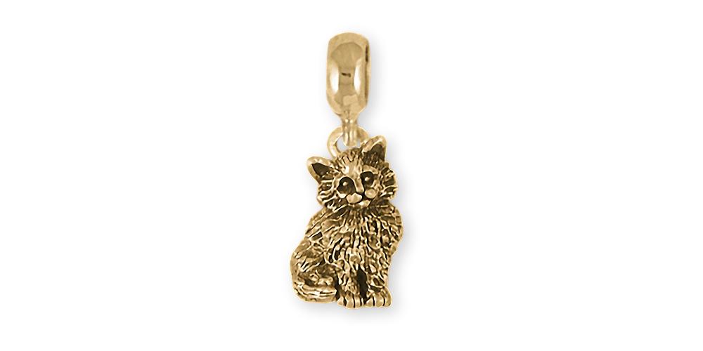 Maine Coon Charms Maine Coon Charm Slide 14k Gold Cat Jewelry Maine Coon jewelry