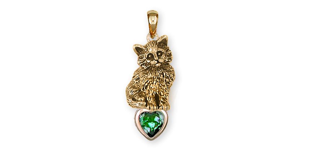 Maine Coon Charms Maine Coon Pendant 14k Gold Cat Jewelry Maine Coon jewelry