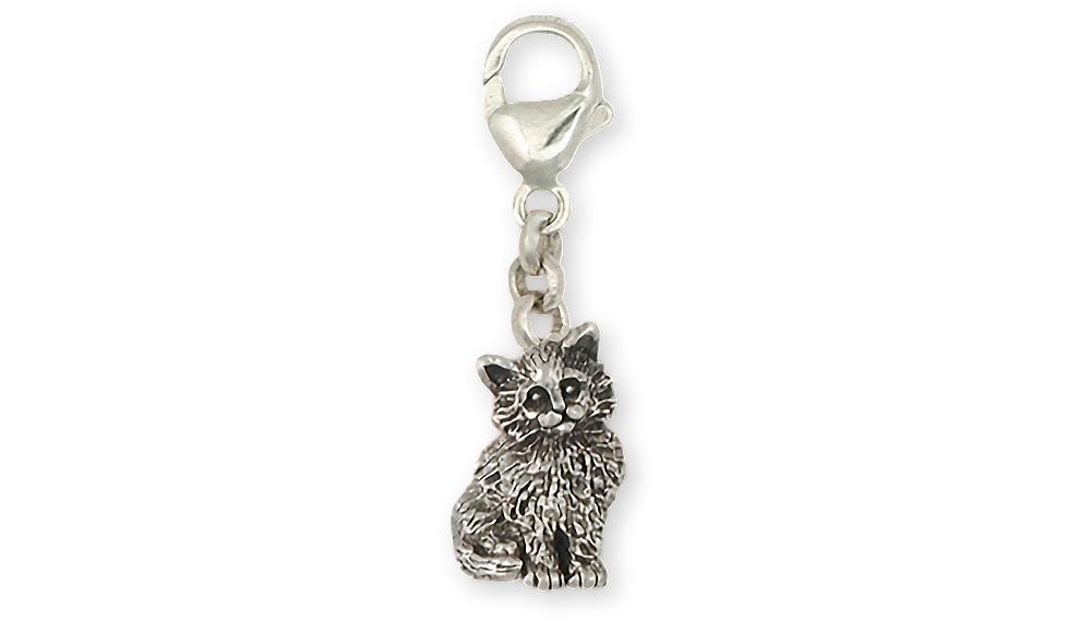 Maine Coon Charms Maine Coon Zipper Pull Sterling Silver Cat Jewelry Maine Coon jewelry