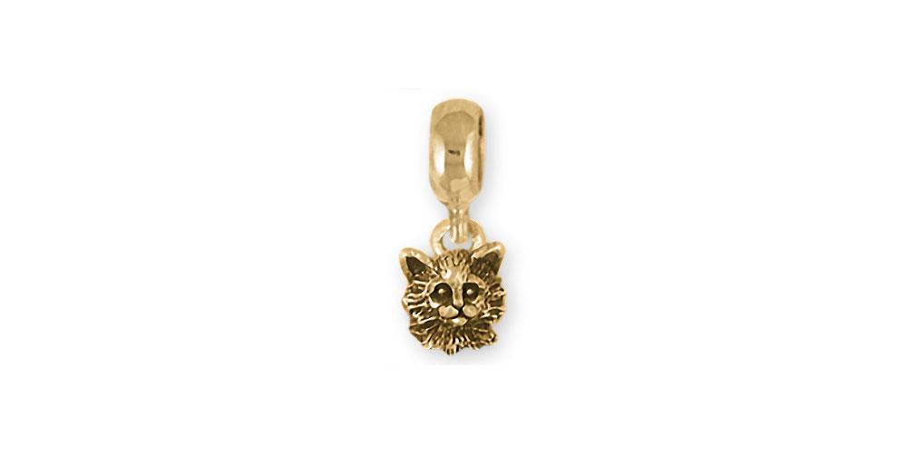 Maine Coon Charms Maine Coon Charm Slide 14k Gold Cat Jewelry Maine Coon jewelry