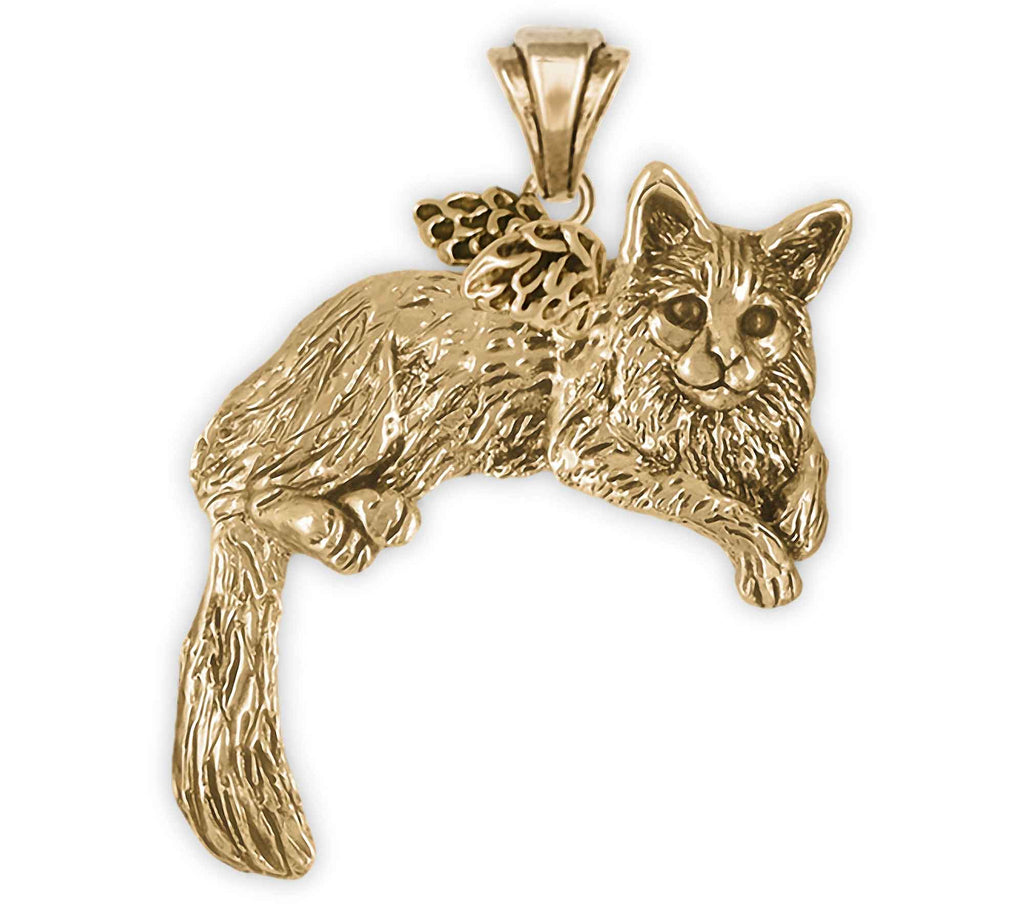 Maine Coon Charms Maine Coon Pendant 14k Gold Vermeil Maine Coon Cat Jewelry Maine Coon jewelry