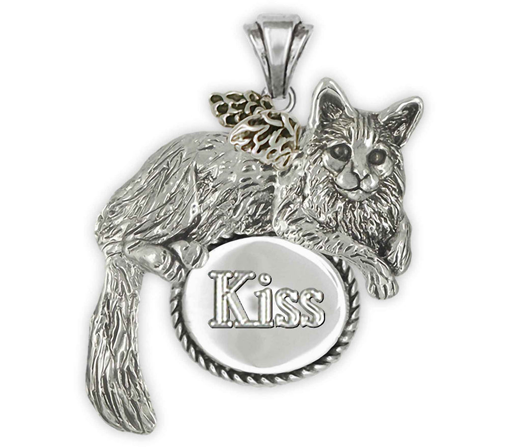 Maine Coon Angel Charms Maine Coon Angel Personalized Pendant Sterling Silver Maine Coon Cat Jewelry Maine Coon Angel jewelry