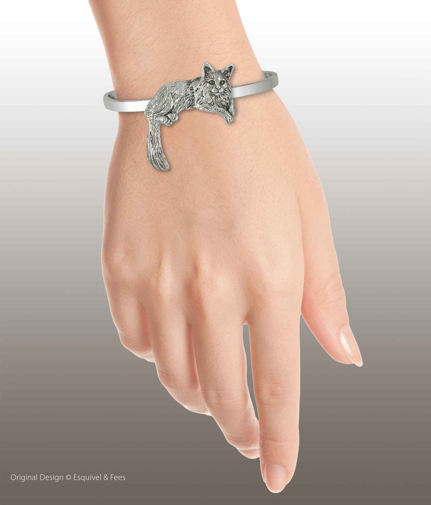 Maine Coon Jewelry Sterling Silver Handmade Maine Coon Cat Bracelet  MNC1-CB