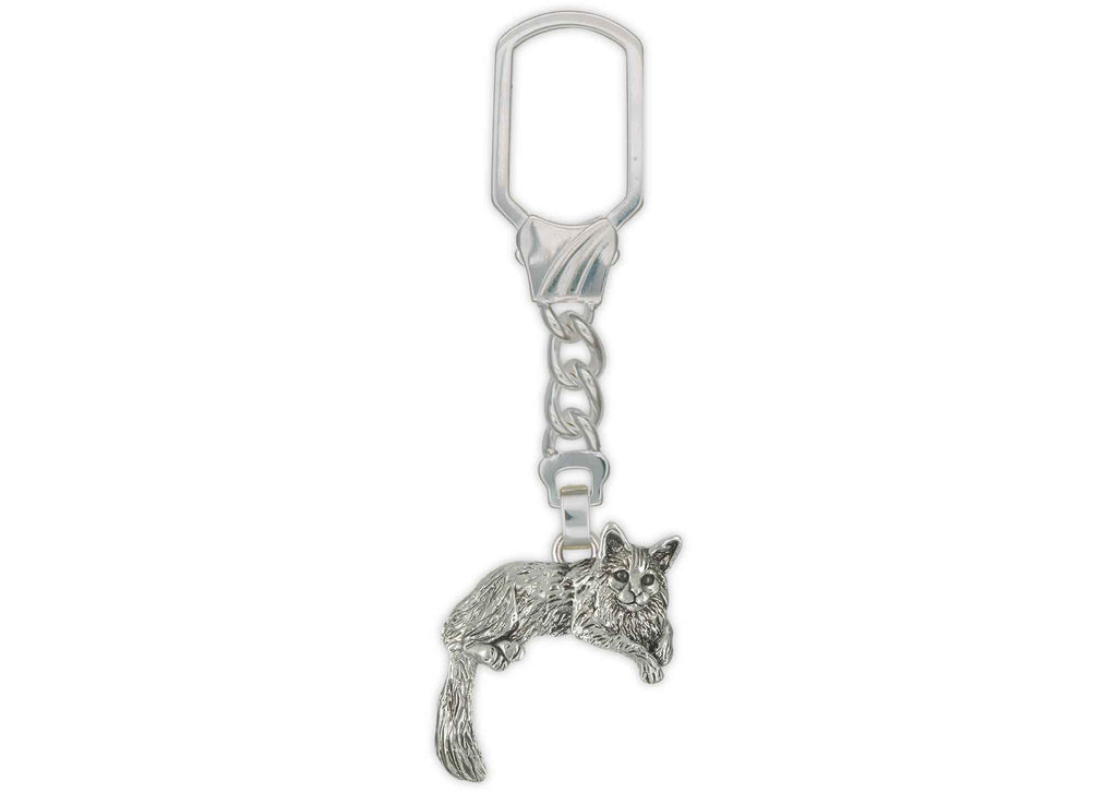 Maine Coon Charms Maine Coon Key Ring Sterling Silver Maine Coon Cat Jewelry Maine Coon jewelry