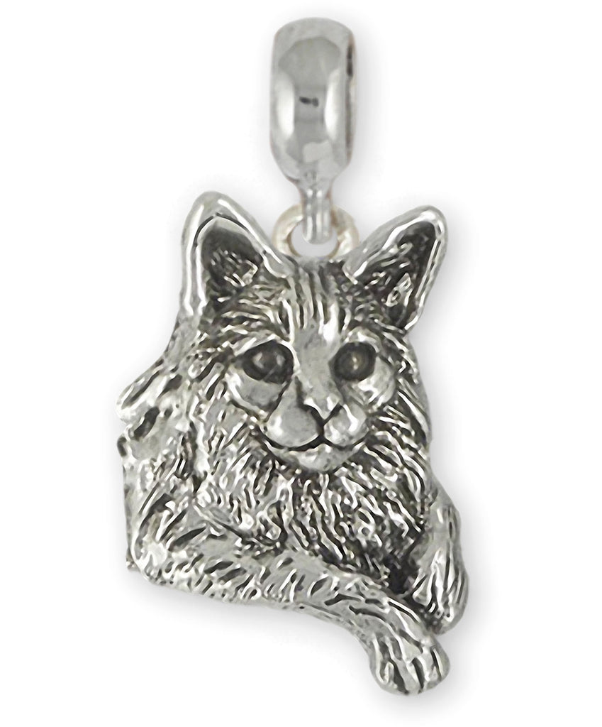 Maine Coon Charms Maine Coon Charm Slide Sterling Silver Maine Coon Cat Jewelry Maine Coon jewelry