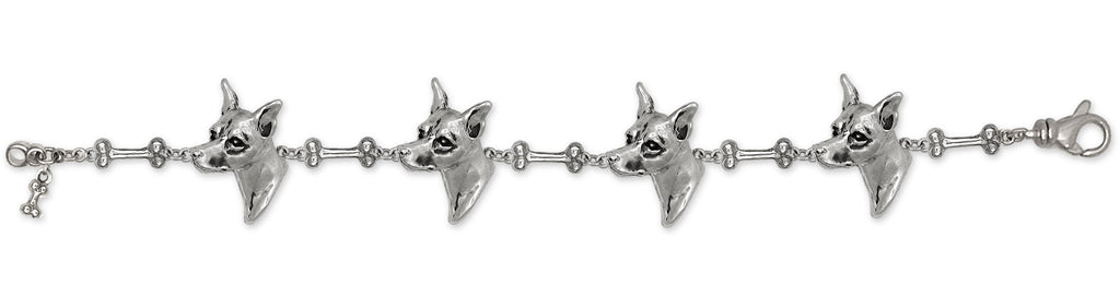 Min Pin Charms Min Pin Bracelet Sterling Silver Miniature Pinscher Jewelry Min Pin jewelry