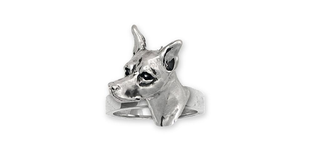 Min Pin Charms Min Pin Ring Sterling Silver Miniature Pinscher Jewelry Min Pin jewelry