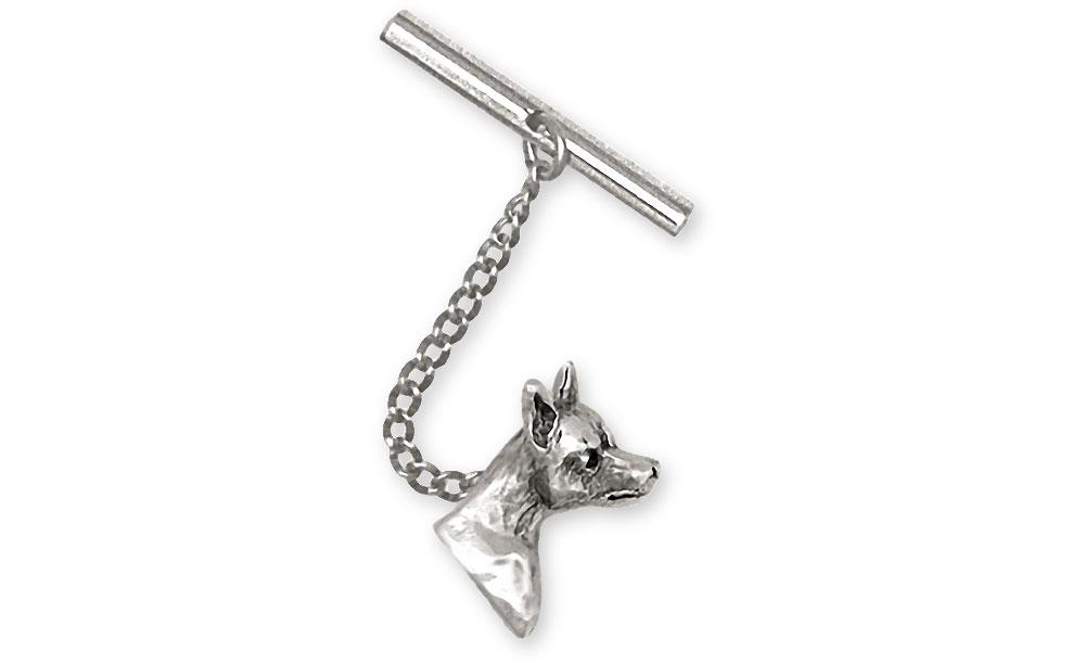 Min Pin Charms Min Pin Tie Tack Sterling Silver Miniature Pinscher Jewelry Min Pin jewelry