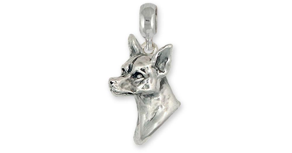 Min Pin Charms Min Pin Charm Slide Sterling Silver Miniature Pinscher Jewelry Min Pin jewelry