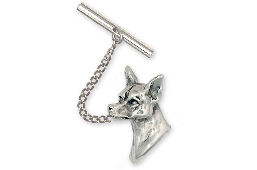 Min Pin Charms Min Pin Tie Tack Sterling Silver Miniature Pinscher Jewelry Min Pin jewelry