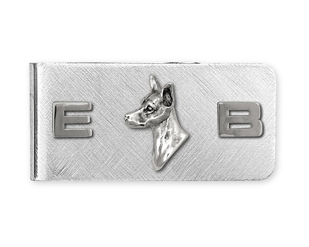Min Pin Charms Min Pin Money Clip Sterling Silver And Stainless Steel Miniature Pinscher Jewelry Min Pin jewelry