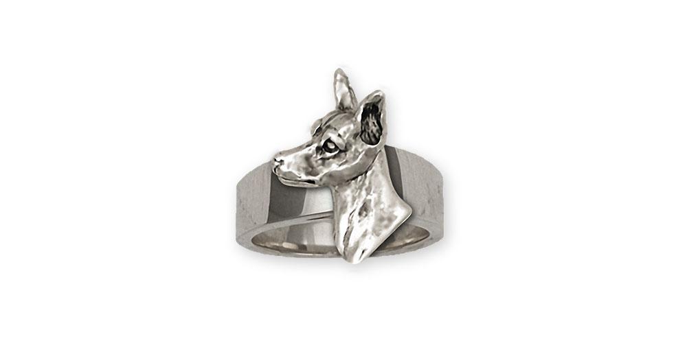 Min Pin Charms Min Pin Ring Sterling Silver Miniature Pinscher Jewelry Min Pin jewelry
